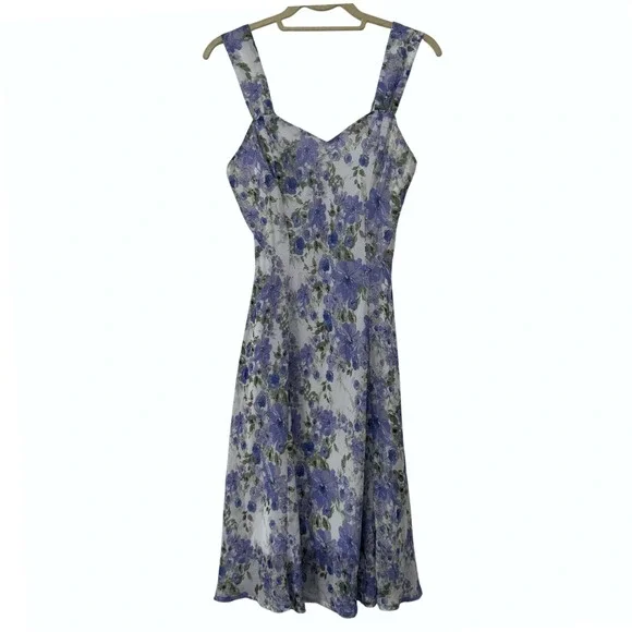 Y2K Ethereal Connected Apparel Dress Womens 10 Purple Floral Sleeveless Fairy - Picture 2 of 6